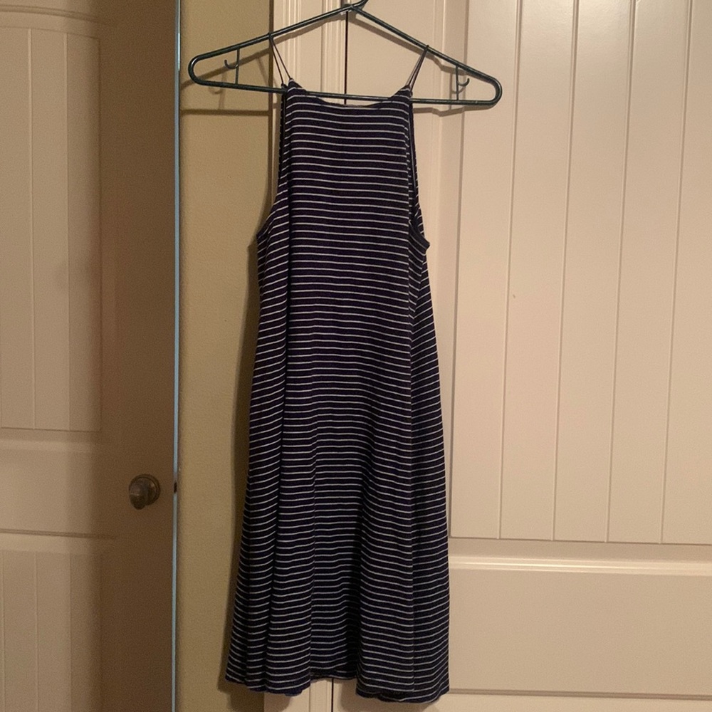 Dip- striped tank top dress